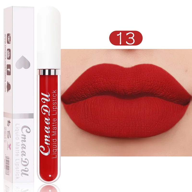 Sexy Long Lasting Velvet Matte Liquid Lipstick, Maquiagem, Mulheres Beleza, Vermelho, Antiaderente, Impermeável, Lip Gloss