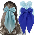 Elegant Bow Ribbon Hair Clip para Mulheres, Solid Satin Hairpin, Ponytail presilhas, acessórios de moda para meninas, 1 pc, 2pcs