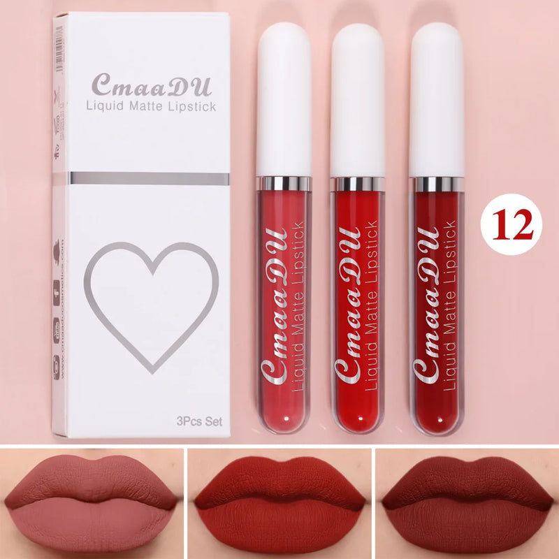 Sexy Long Lasting Velvet Matte Liquid Lipstick, Maquiagem, Mulheres Beleza, Vermelho, Antiaderente, Impermeável, Lip Gloss