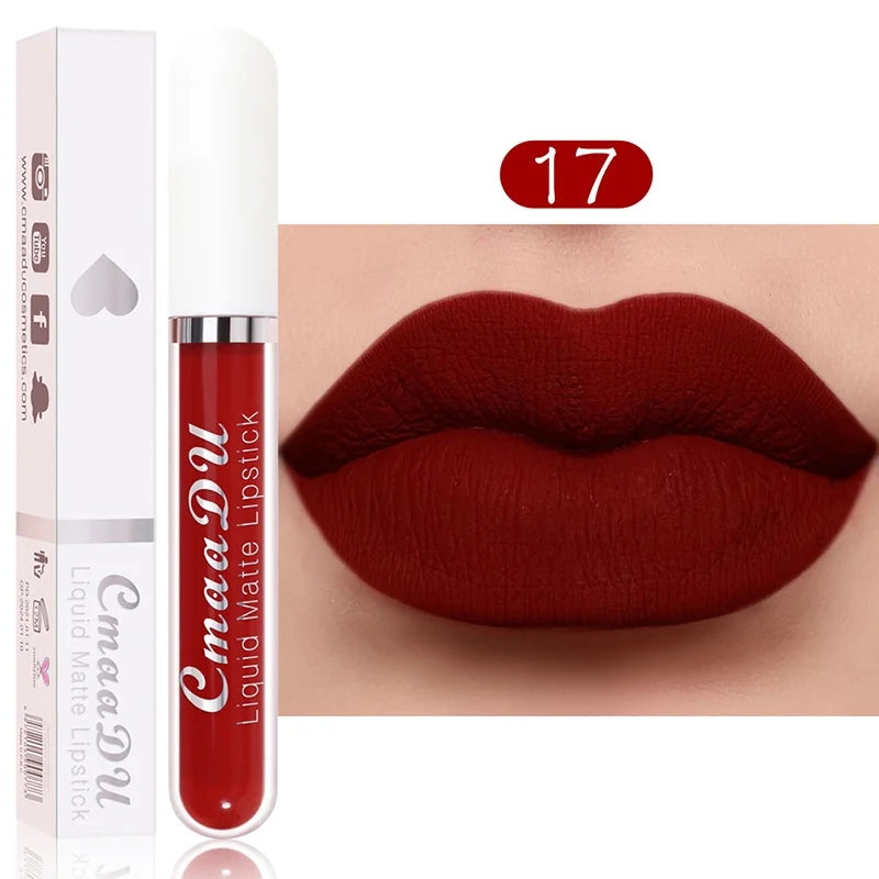 Sexy Long Lasting Velvet Matte Liquid Lipstick, Maquiagem, Mulheres Beleza, Vermelho, Antiaderente, Impermeável, Lip Gloss