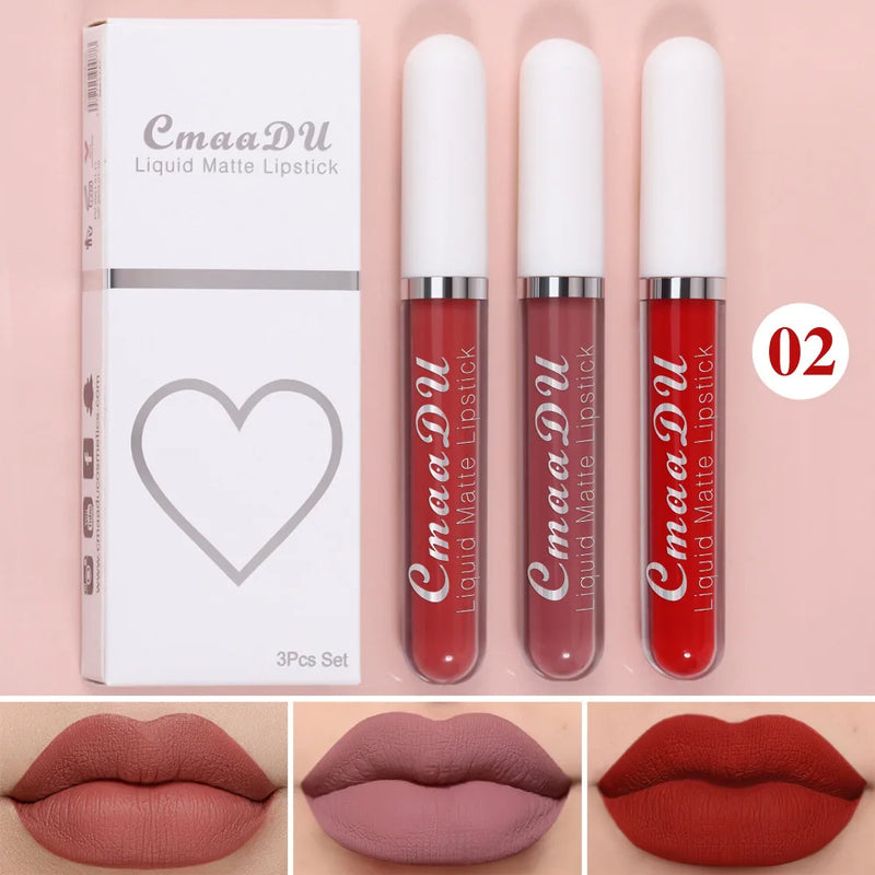 Sexy Long Lasting Velvet Matte Liquid Lipstick, Maquiagem, Mulheres Beleza, Vermelho, Antiaderente, Impermeável, Lip Gloss